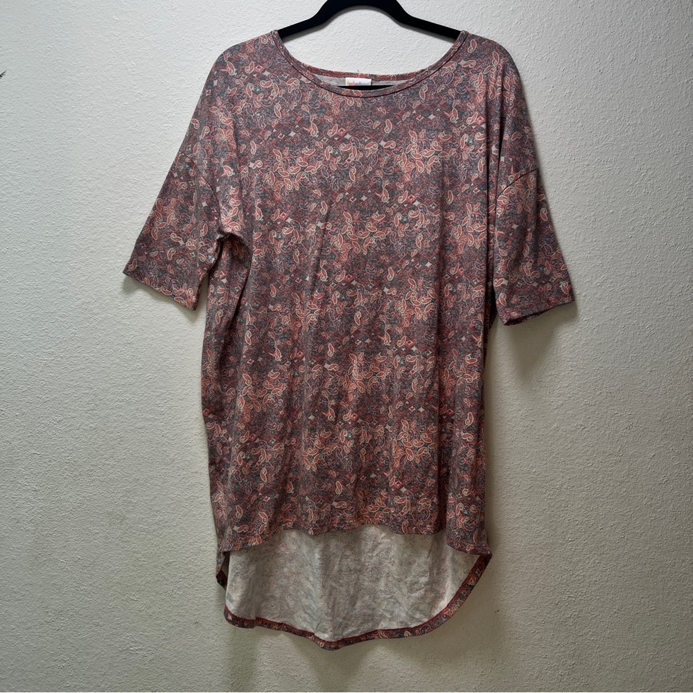 LuLaRoe Pink and Gray Boxy Tunic